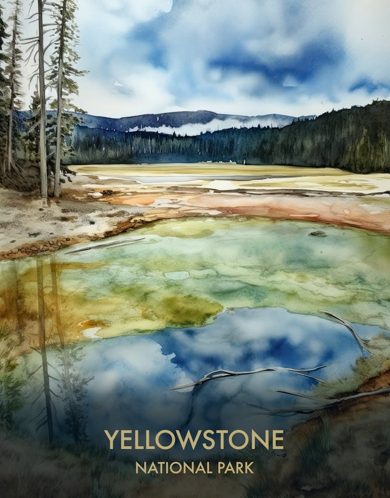 Yellowstone Park Watercolour 4