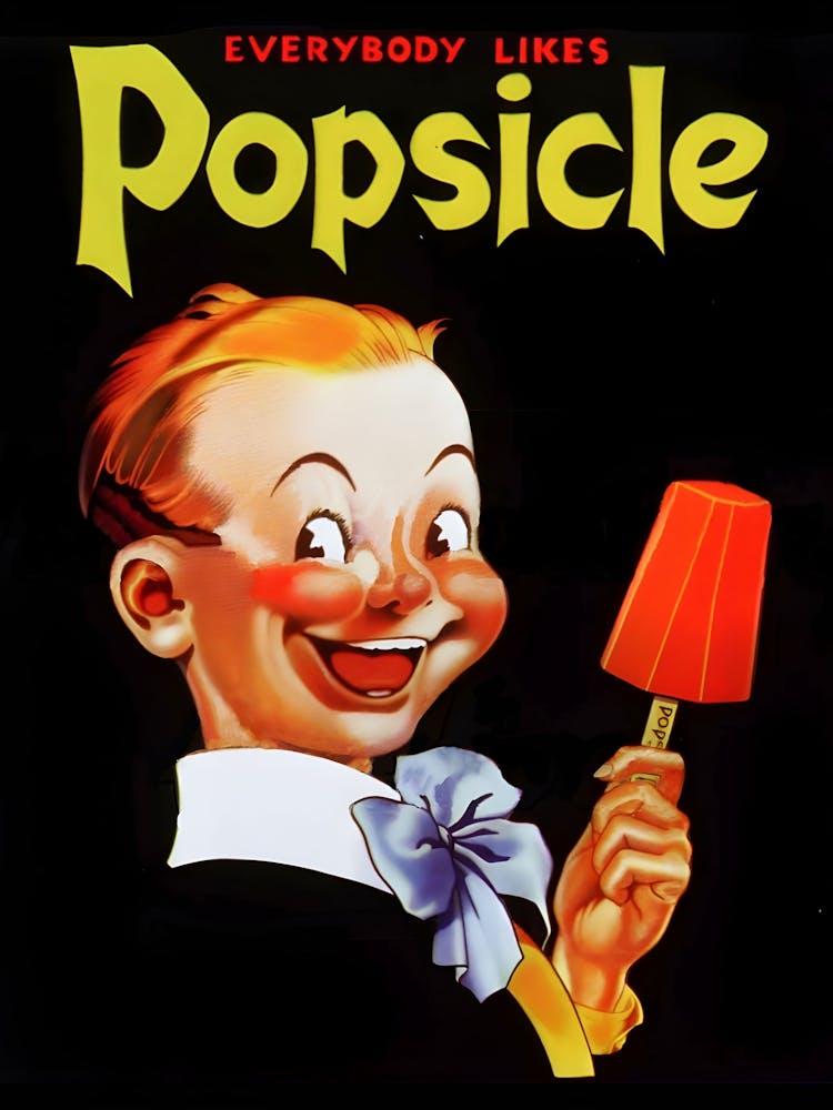 Everybody Likes Popsicle, Funny Vintage Advertising Poster