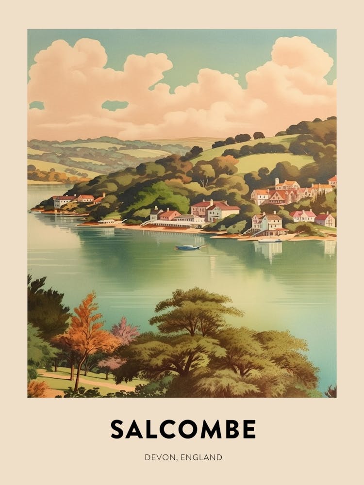 Devon Vintage Travel Poster Salcombe 4