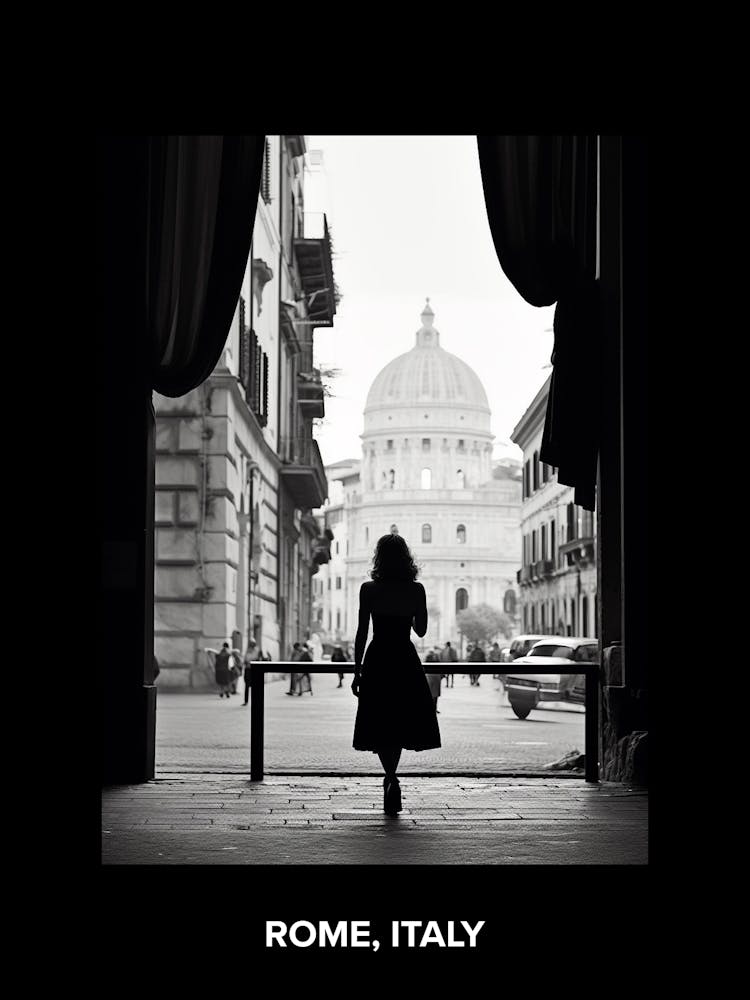 Affiche de Rome, Italie, Méditerranéenne - Photographie analogique en noir et blanc 2