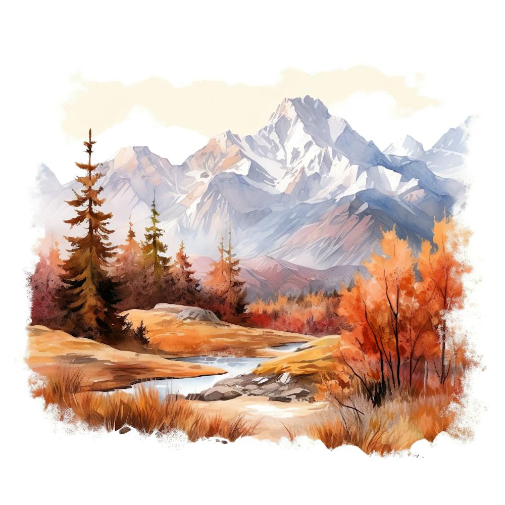 Herbstlandschaft Aquarellgemälde 4