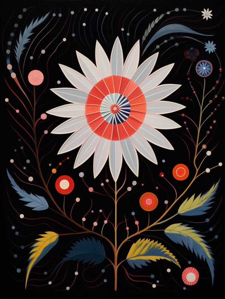 Edelweiss 3 Hilma Af Klint Inspired Flower Illustration