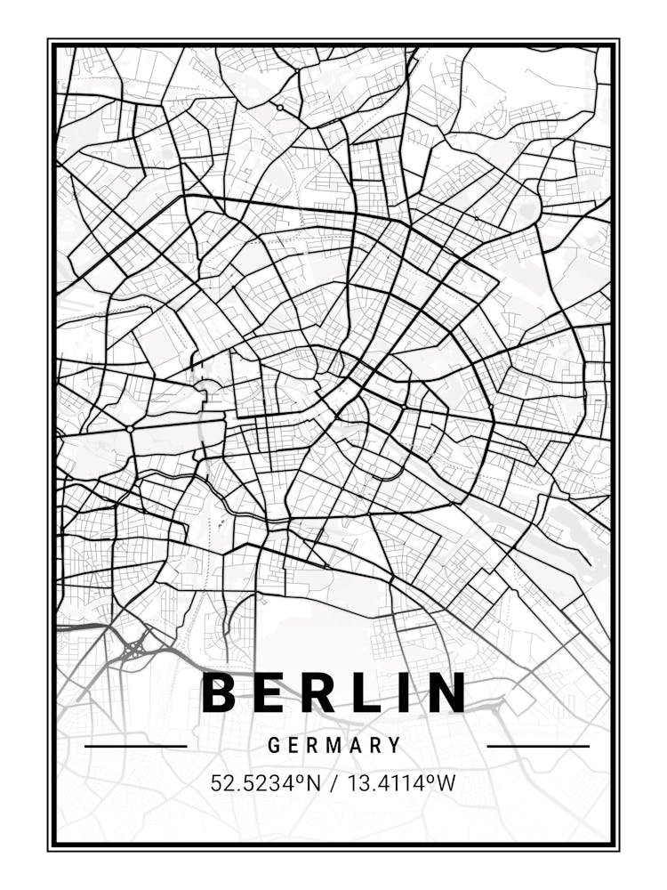 Berlin Germany Map Print