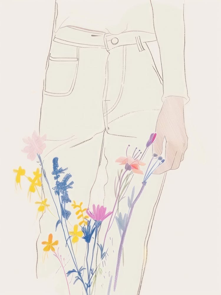 Jean Line Art Flowers 1