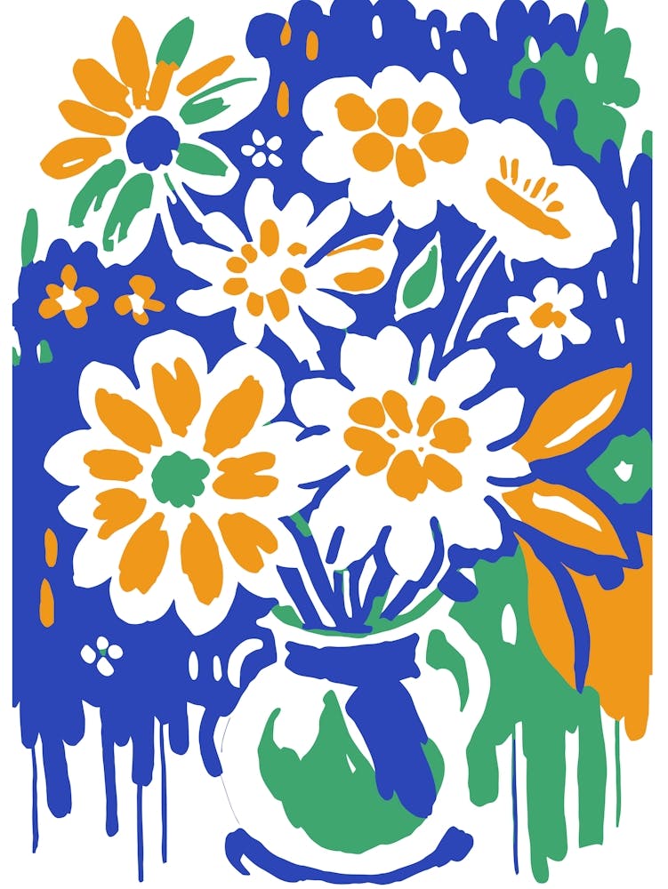 Colorful Flowers In A Vase Modern 2