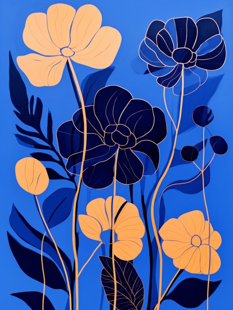 Blue Flower Illustration Calendula 2