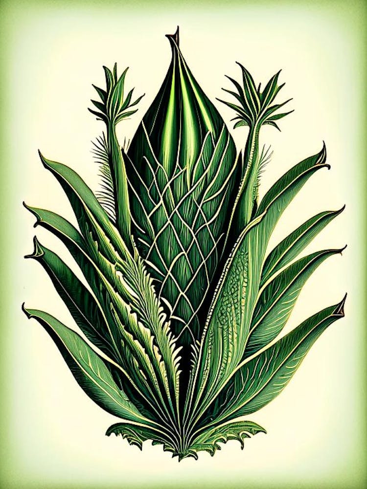 Aloe Vera Leaf Vintage Botanical