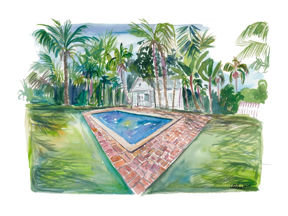 Blue Backyard Pool In Key West
