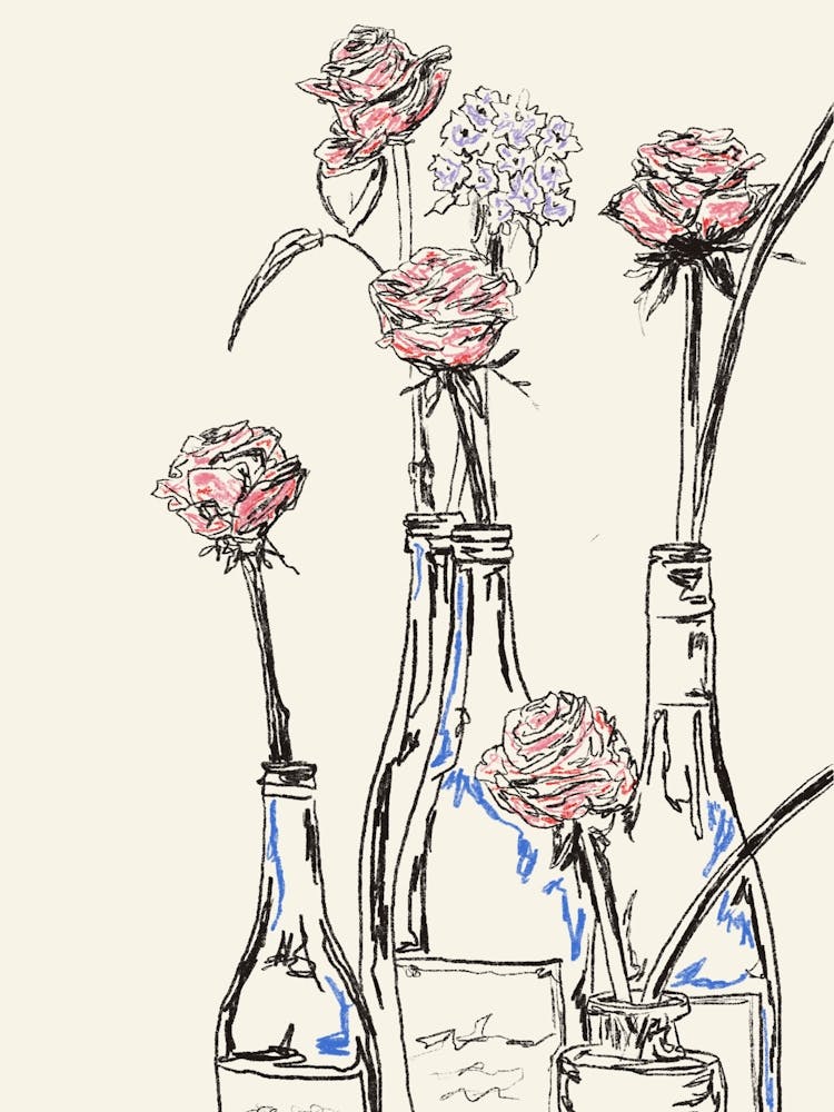 Flowers in bottles