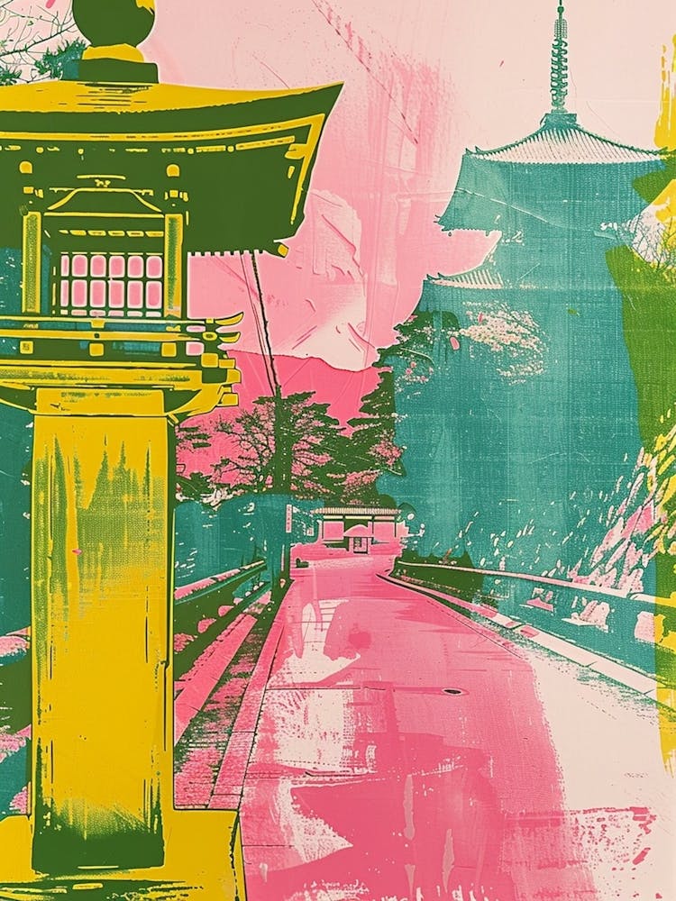Koyasan Japan Retro Duotone Silkscreen 7