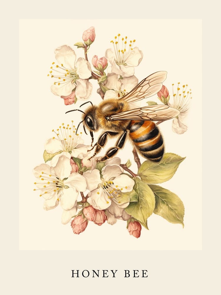 Beatrix Potter Inspired  Animal Watercolour Honey Bee 3