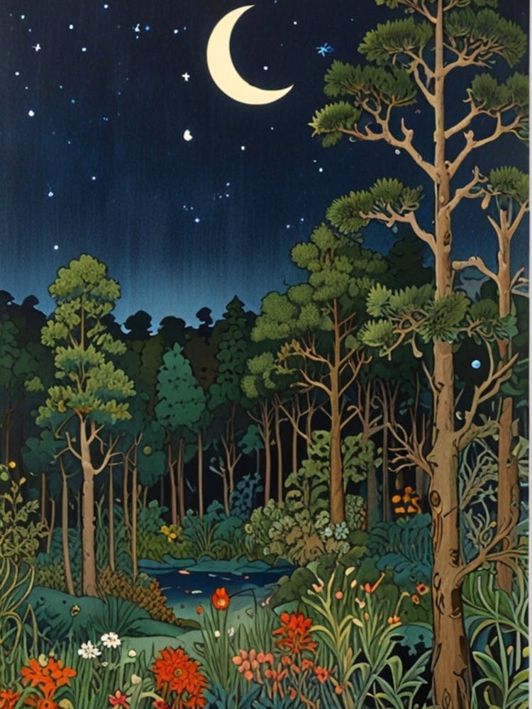 WILLIAM MORRIS Night In The Forest 2