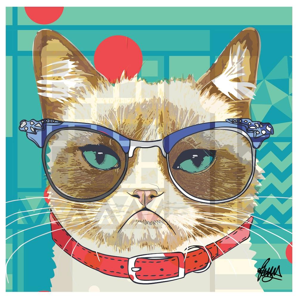 Margaret Grumpy Cat Square