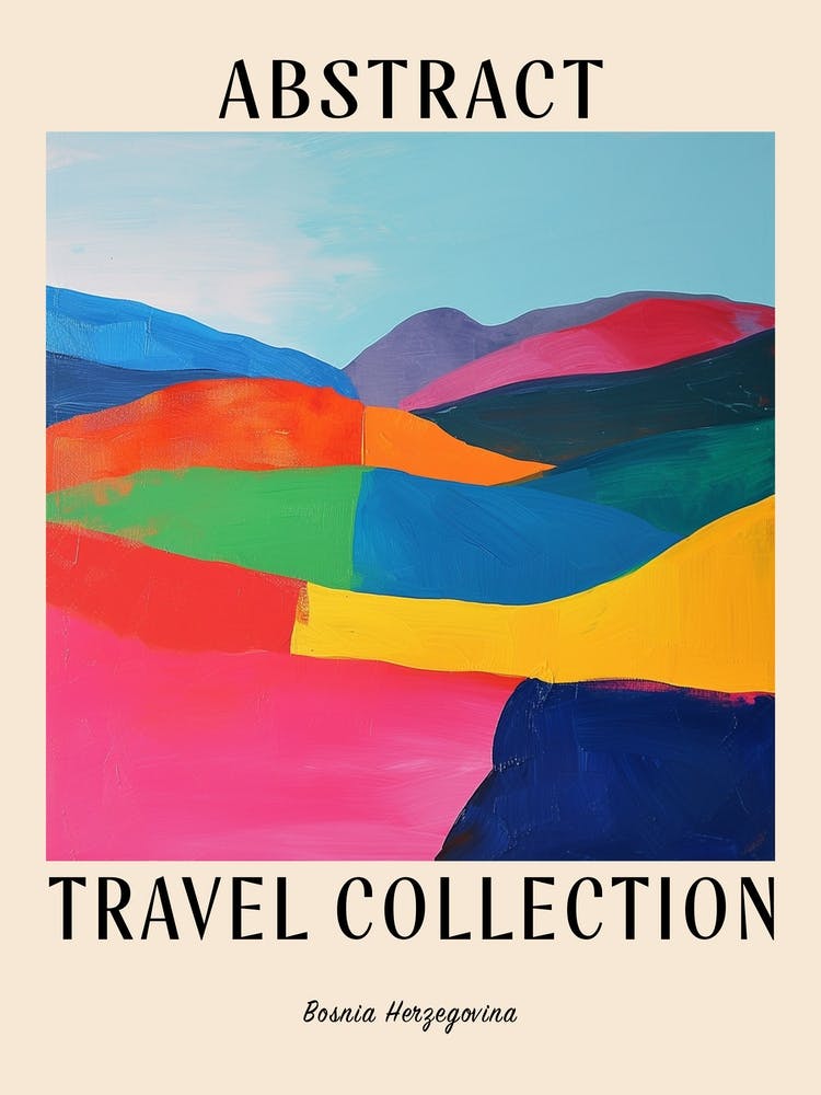 Abstract Travel Collection Poster Bosnia Herzegovina 4