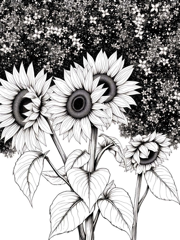 Sunflowers In The Garden