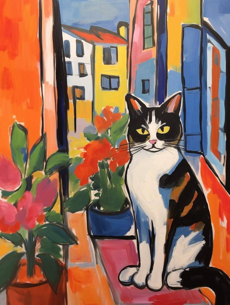 Painting Of A Cat In Cortona Italy 2