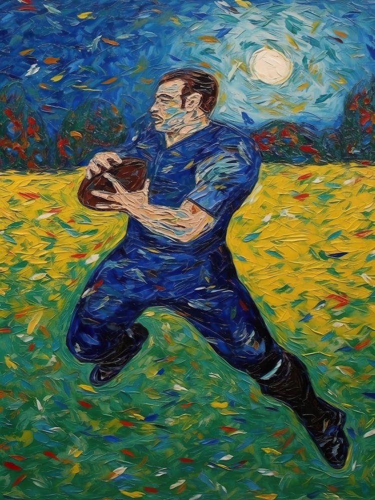 American Football In The Style Of Vang Gogh 1