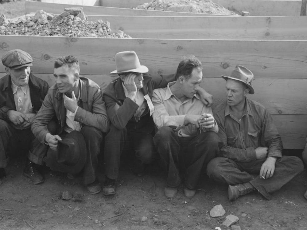 Group Of Miners Talking At Labor Day Celebration, Silverton, Colorado By Russell Lee