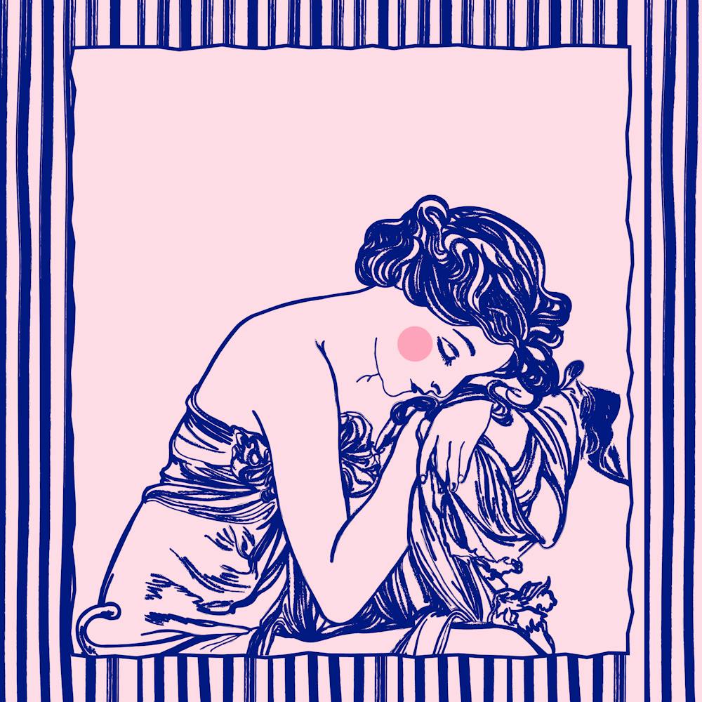 Aphrodite | Blaue Vintage Kunst 1