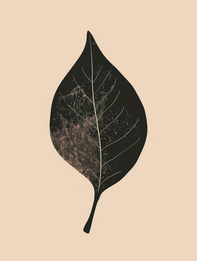 Black leaf on paper 62