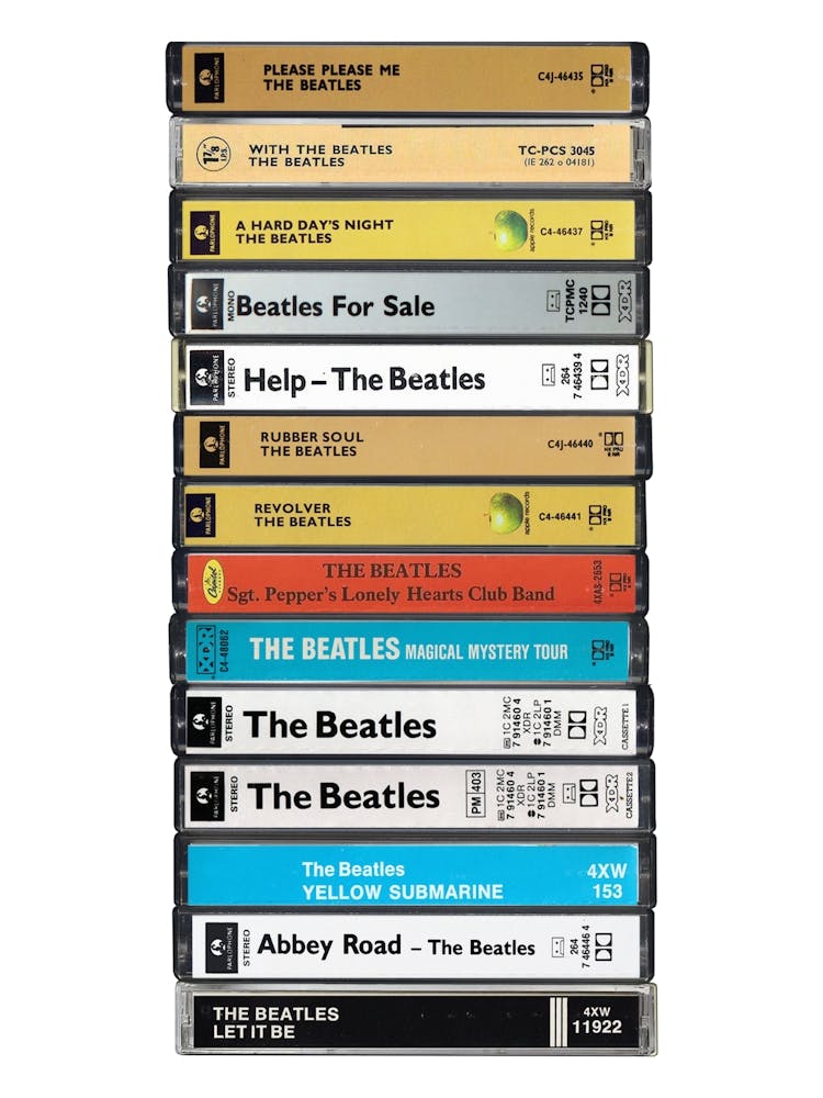 The Beatles - Music Poster - Albums on Cassette Print