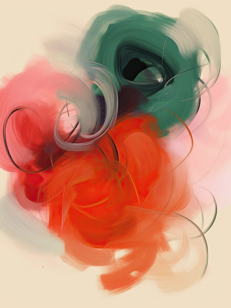 Brush Stroke Flowers Abstract 5