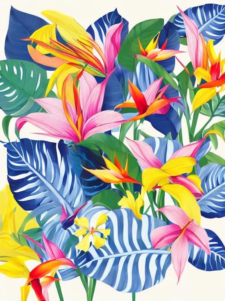 Bird Of Paradise Modern Colourful Flower