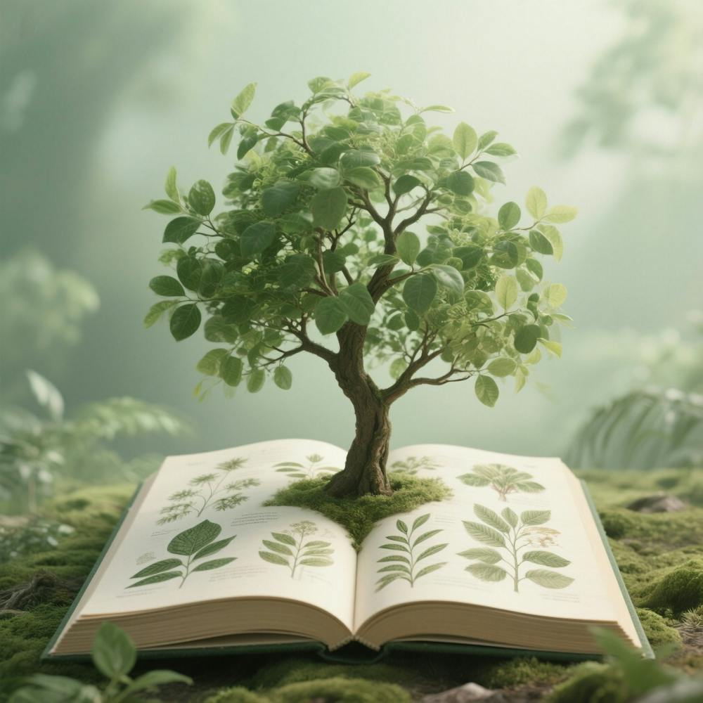 Baum Auf Einem Buch 2