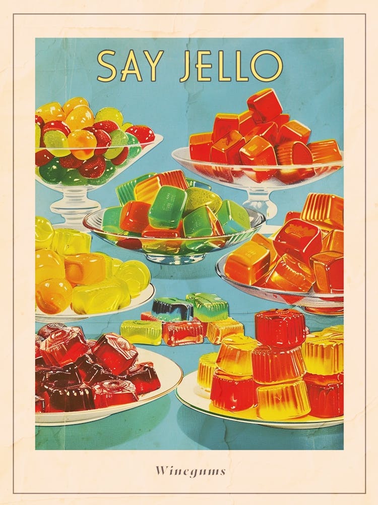 Winegums Candy Sweets Retro Advertisement Style 2 Poster