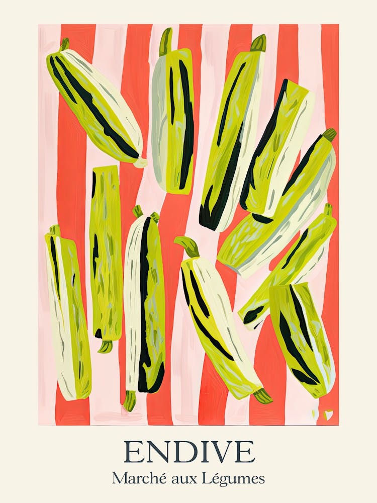 Marche Aux Legumes Endive Summer Illustration 6