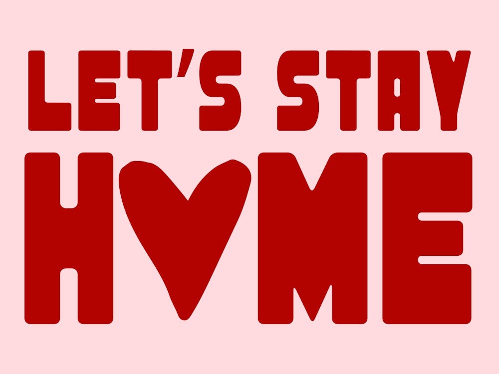 Let'S Stay Home Pink Print