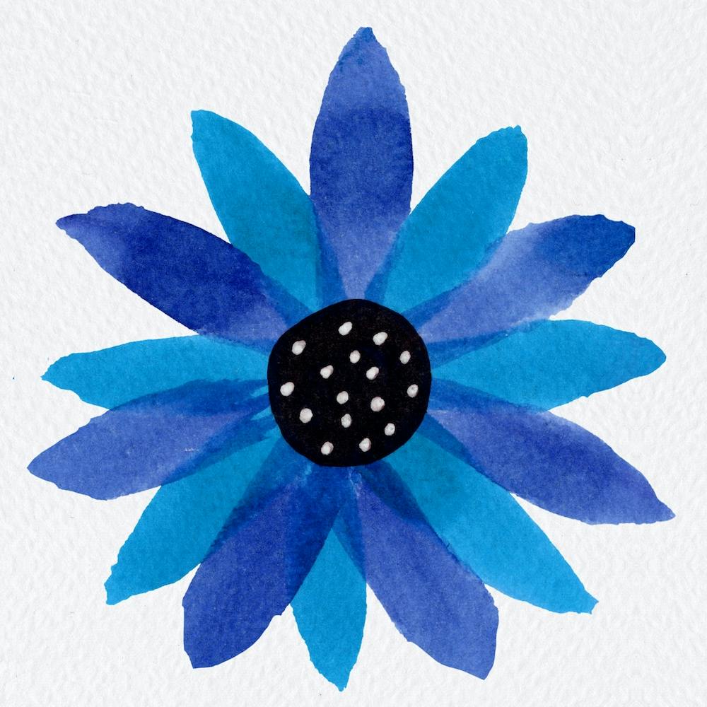 Navy Blue Floral Polka Dot Center Copy