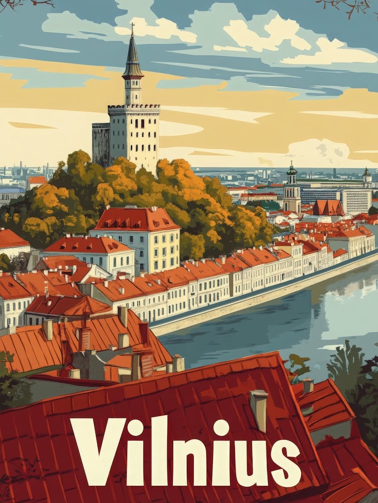 Aihrgdesign A Vintage Travel Poster Of Vilnius 5