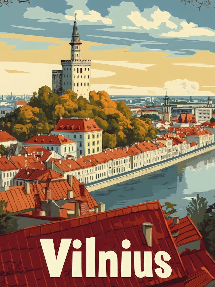 Aihrgdesign A Vintage Travel Poster Of Vilnius 5