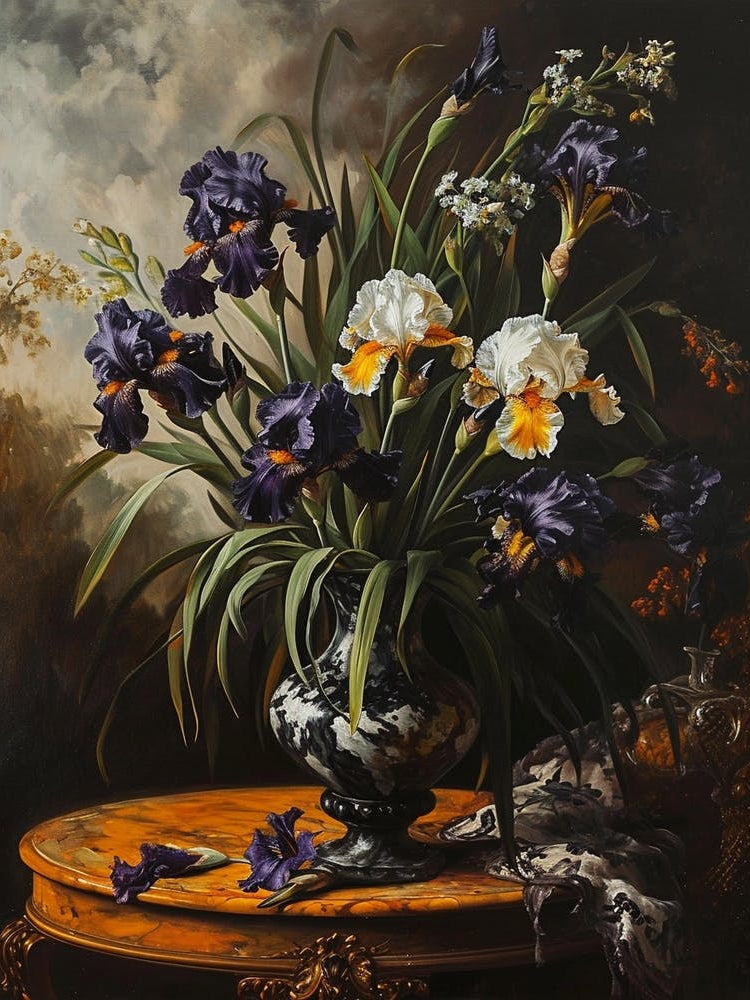 Baroque Floral Still Life Iris 3