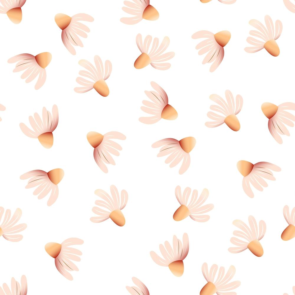 Big Daisies Pattern On White Square