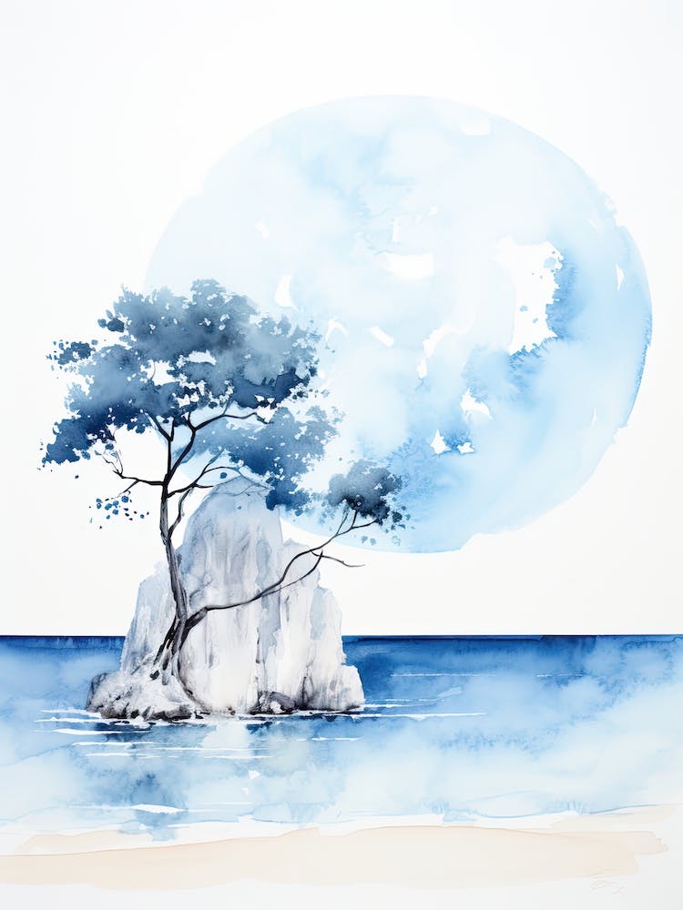 Watercolour Of Navagio Beach (Shipwreck Beach)   Zakynthos Greece 2