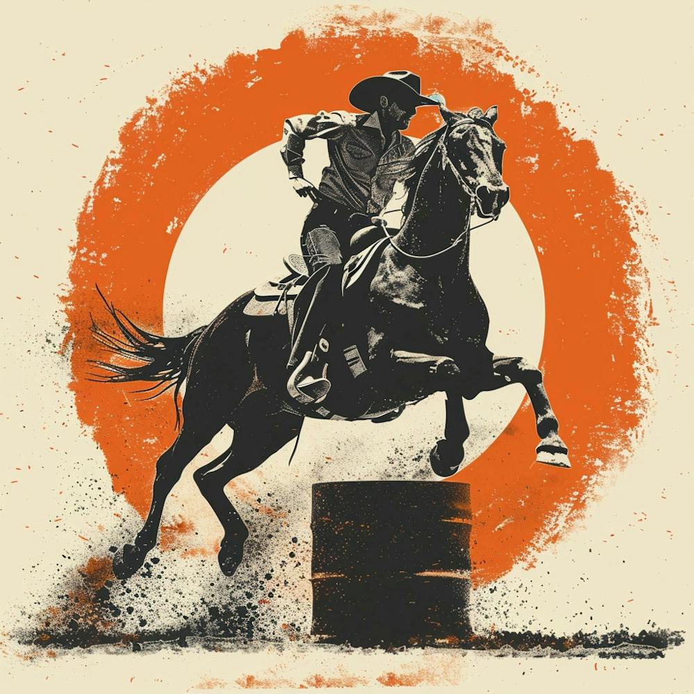 Cowboy Jumping Barrel 1