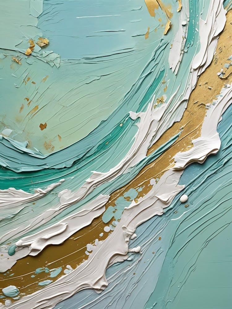 Gold And Turquoise Abstract no4