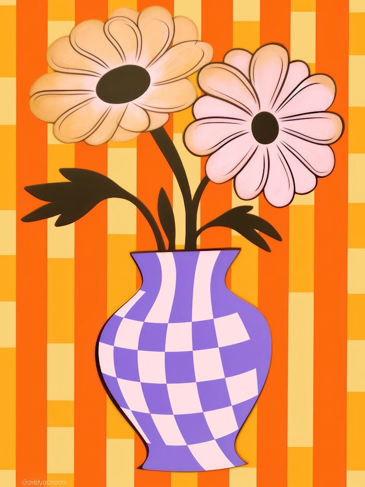 Wild Flowers Orange Tones In Vase 2