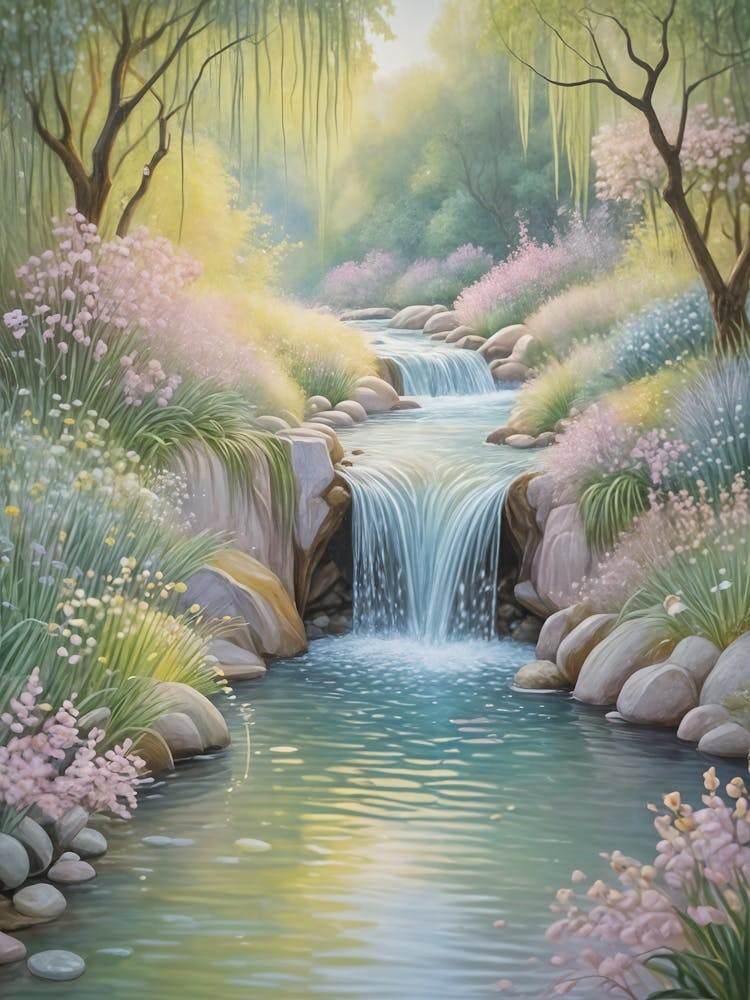 Mystical Stream In The Forest