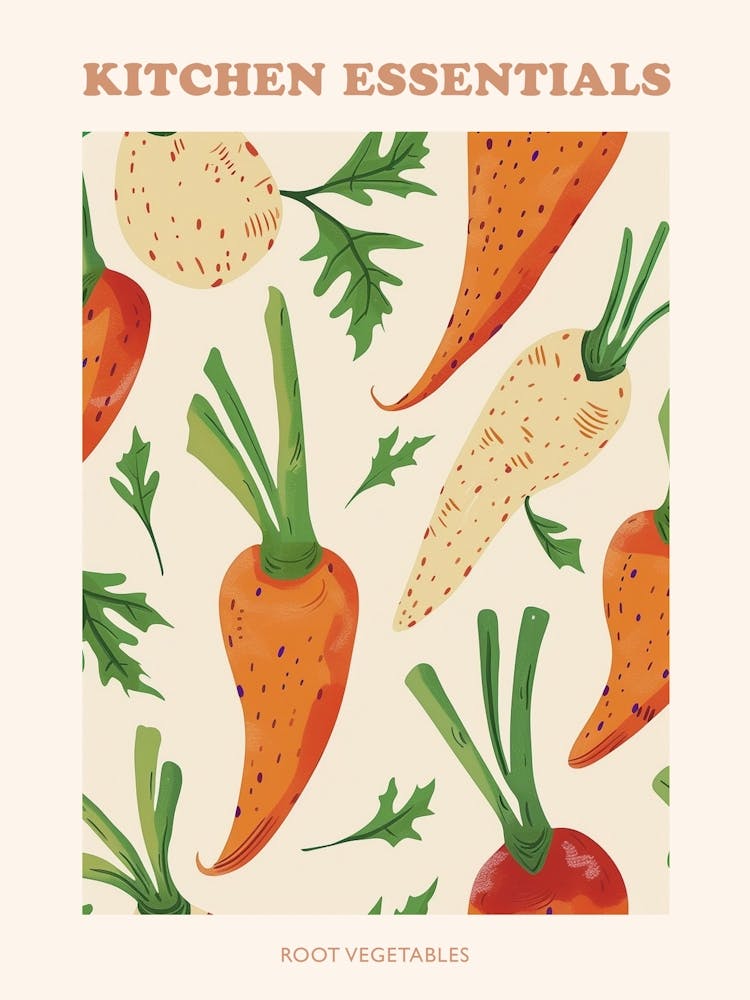 Root Vegetables Pattern Poster 4