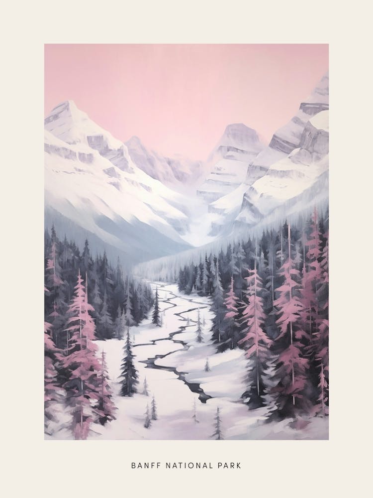 Dreamy Winter National Park Poster  Banff National Park Canada 1