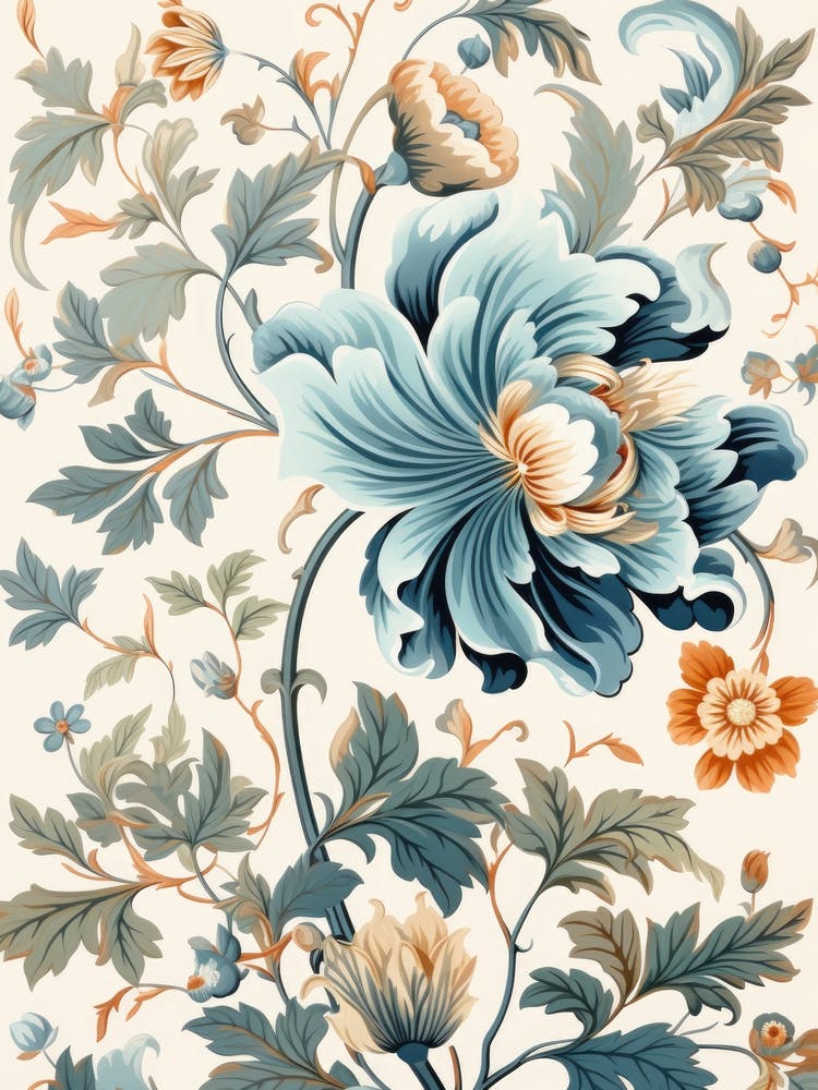 Blue Floral Illustration