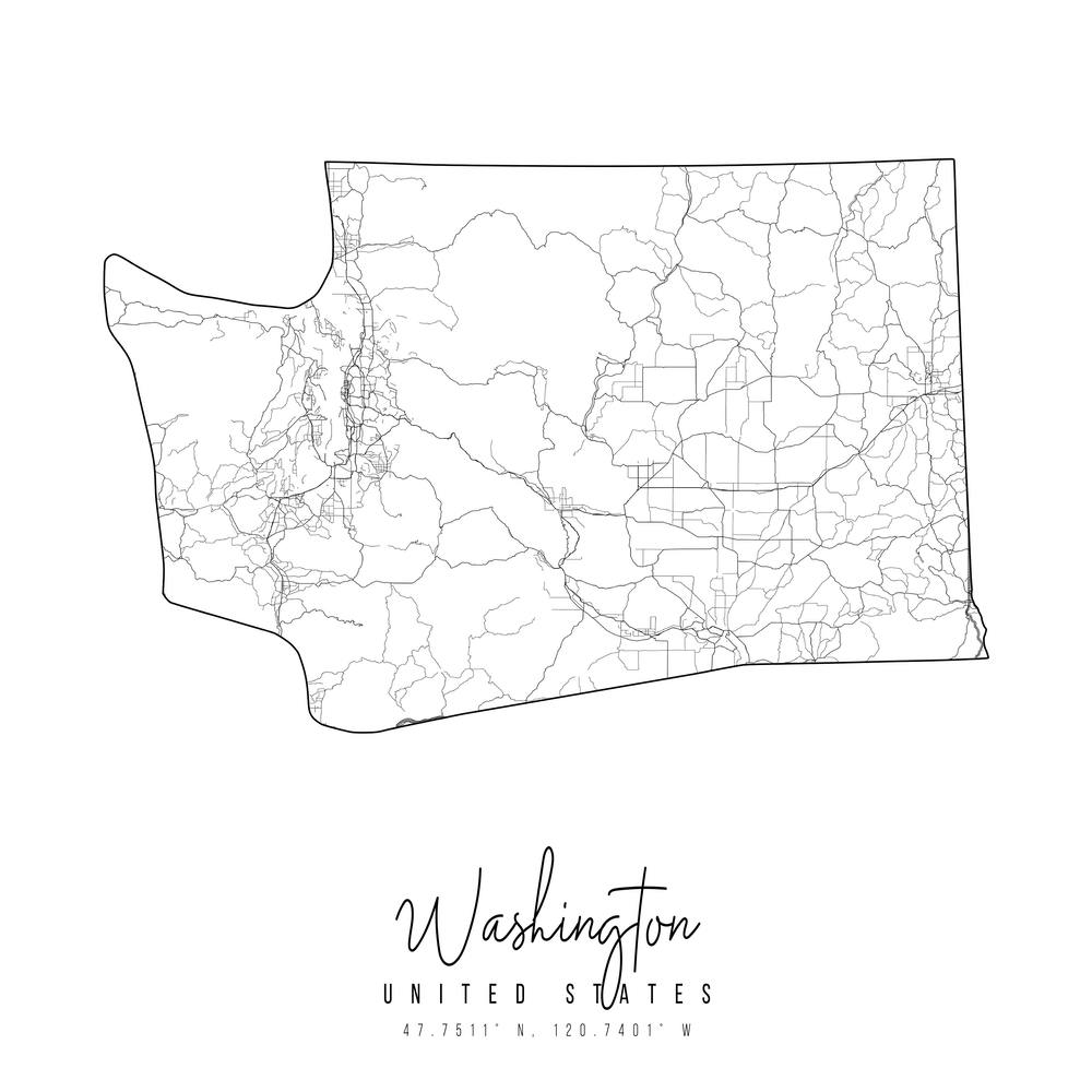 Washington Minimal Street Map Square