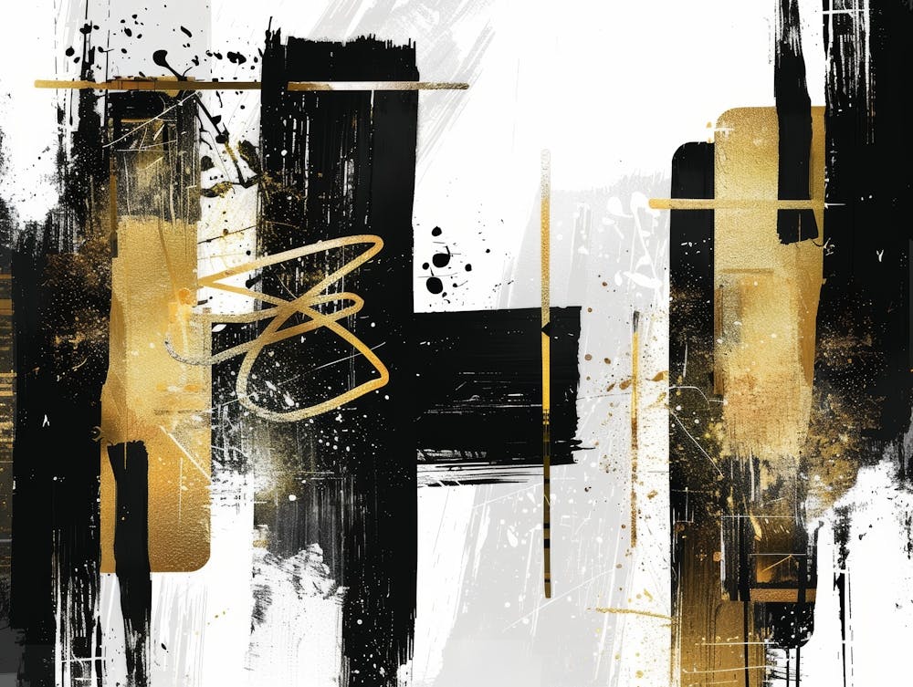 Abstract Black And Gold Canvas Print 27