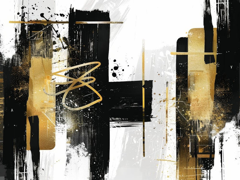 Abstract Black And Gold Canvas Print 27