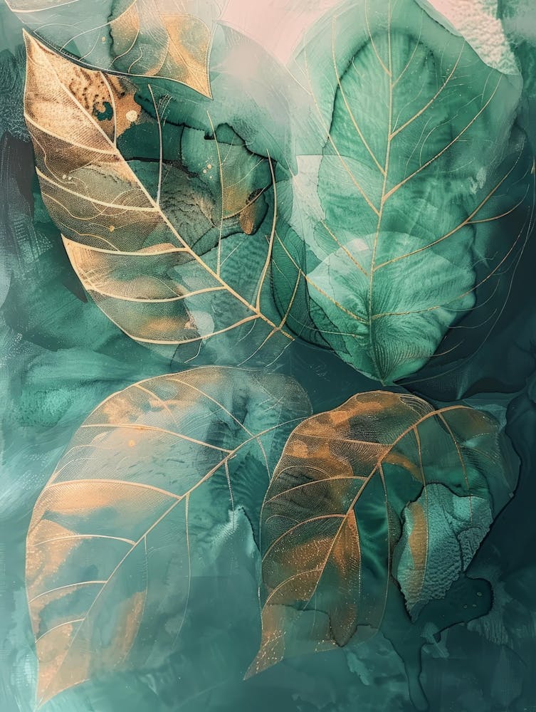 Abstract Leaves Canvas Art