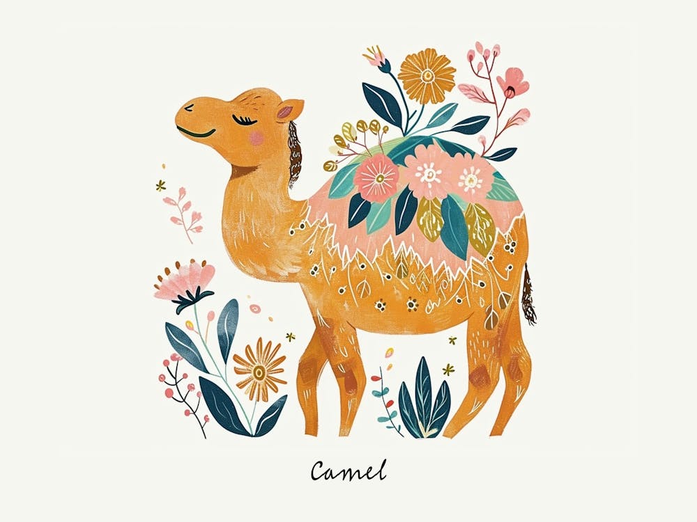 Little Floral Camel 4 Poster