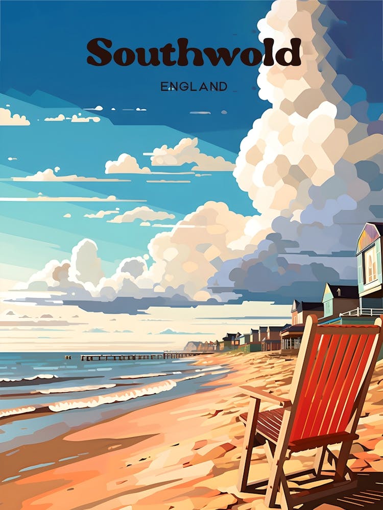 Southwold England Vacation Travel Art Illustration